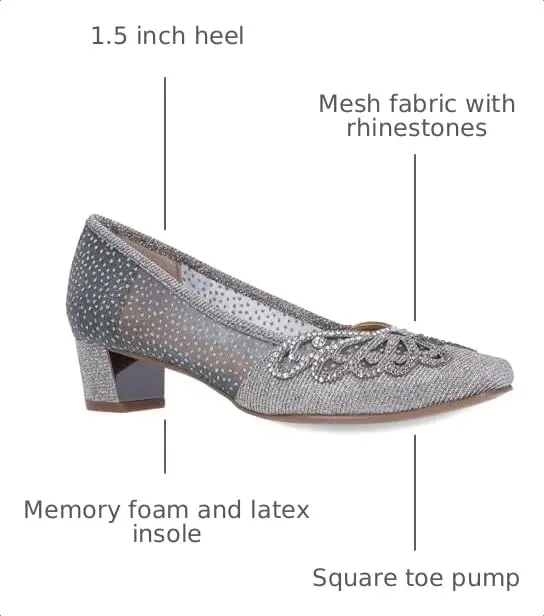 J. Reneé Zofia Women's Pump 9 Wide | Square Toe Slip-On with Memory Foam - view 4