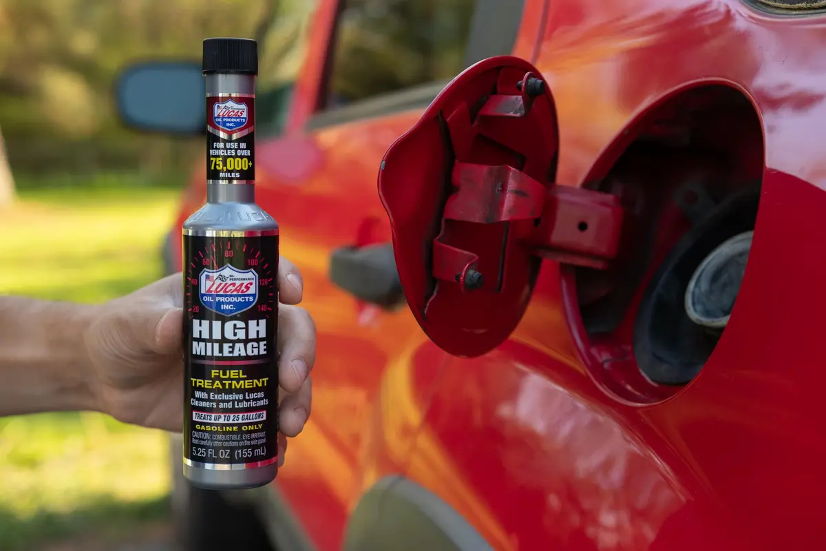 Lucas Oil High Mileage Fuel Treatment 5.25 oz (156ml) Bottles - 12 Pack | Restores Power & Performance - view 2