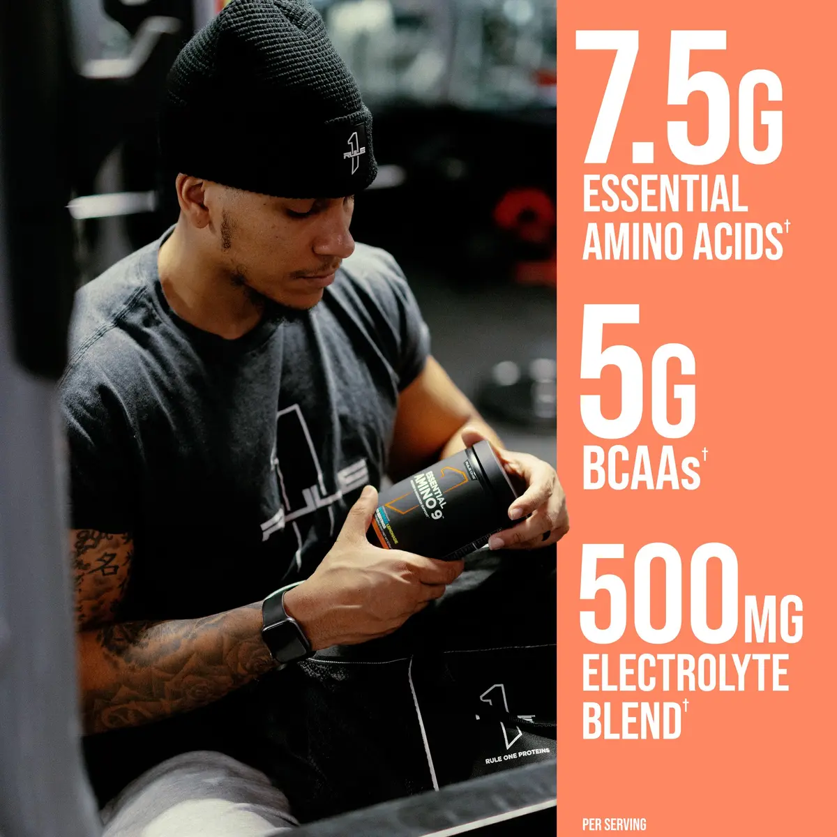 Rule 1 Proteins Essential Amino 9, Sour Watermelon | 30 Servings, Electrolytes Support Muscle Recovery - view 2