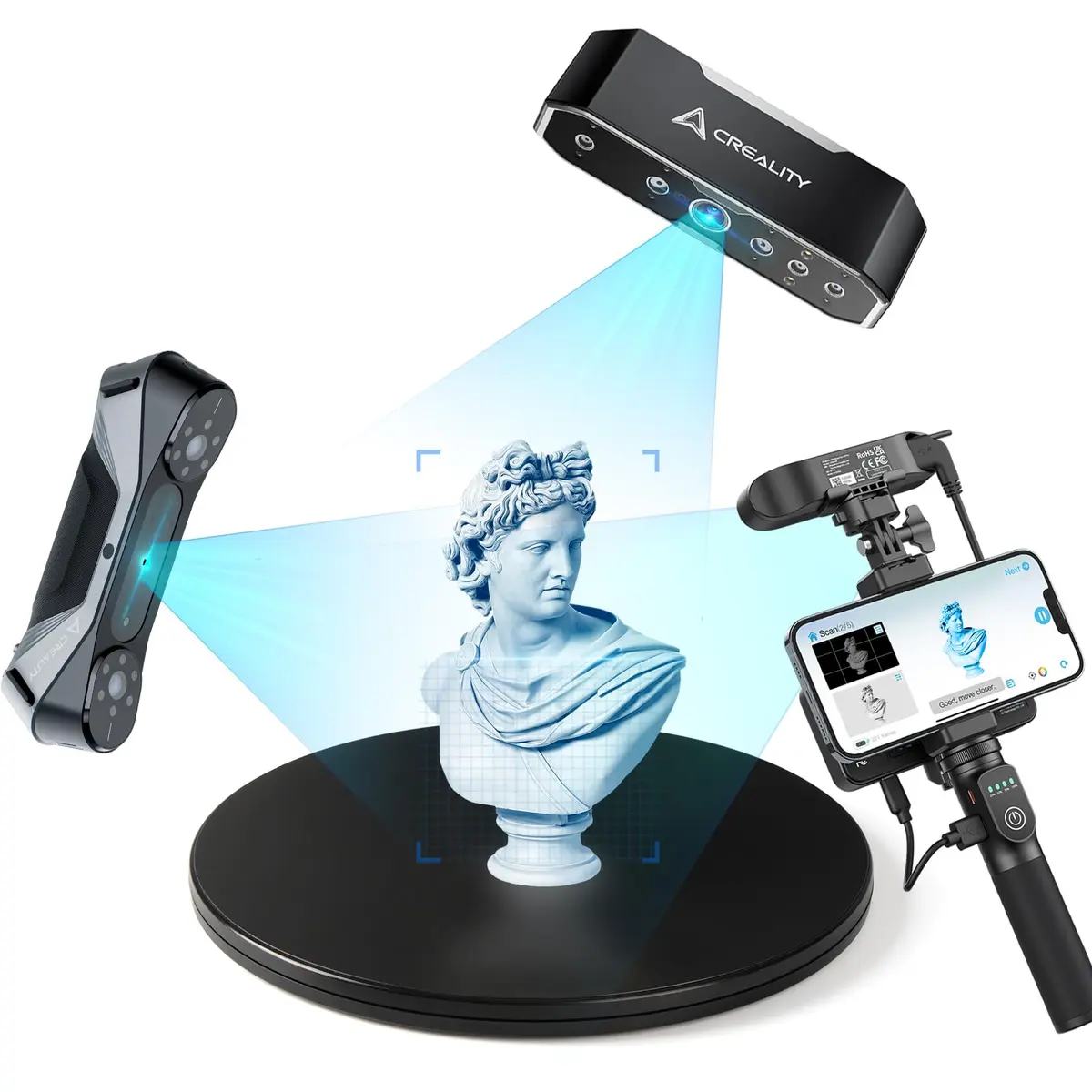Creality Manual Turntable for 3D Scanner 20cm (7.87in) | Supports 50kg Load for 3D Model Scanning - view 5