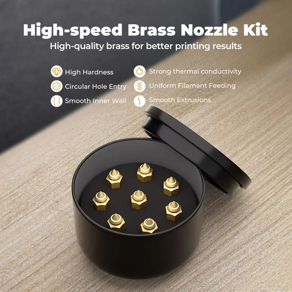 Creality Ender 3 V3 SE Nozzles 8PCS Brass 0.25/0.4/0.6/0.8mm | High-Temperature 300°C M6 Hotend Nozzles - view 2