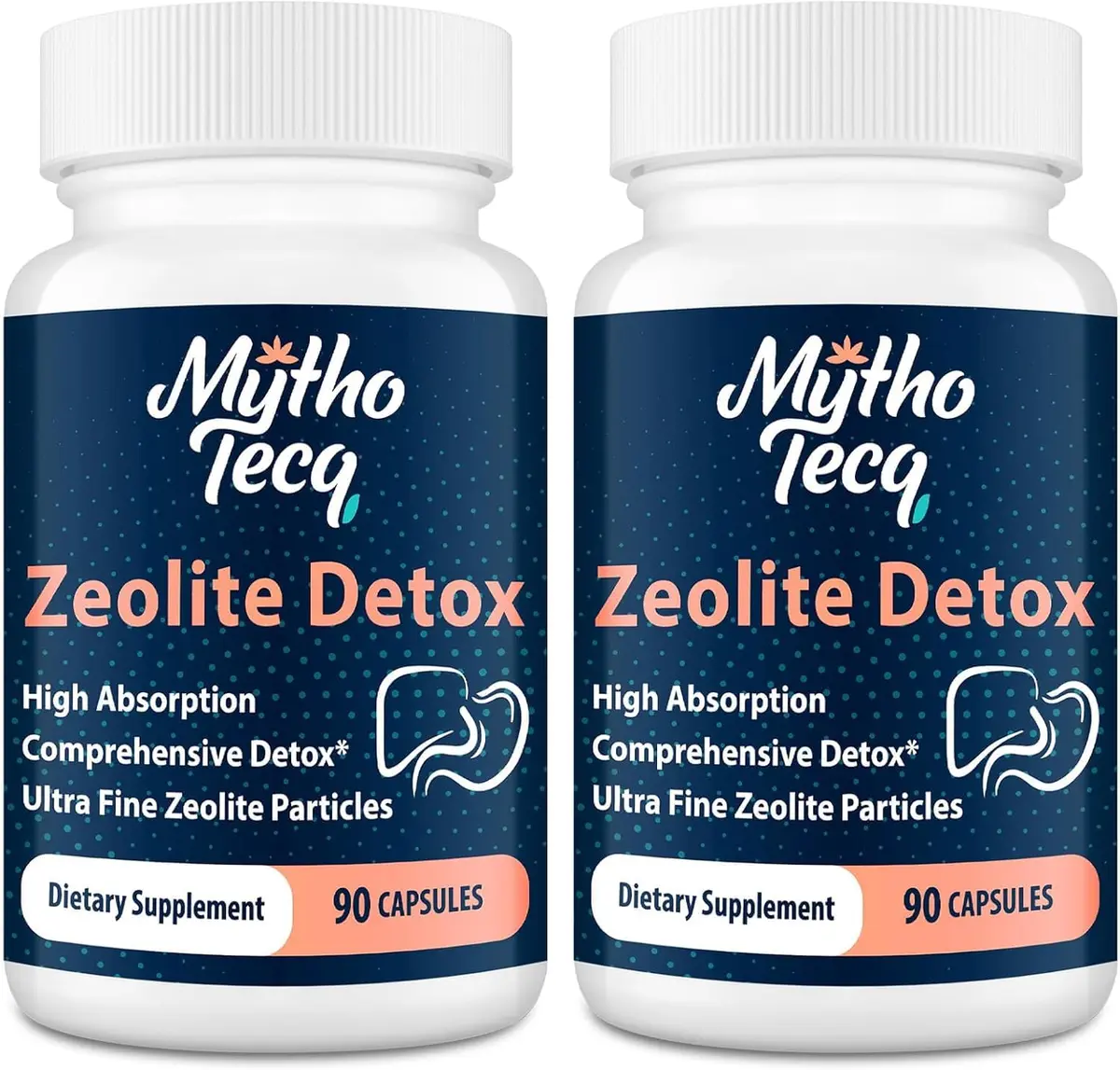 MythoTecq Advanced Zeolite Detox Capsules Formula, 90 Count (Pack of 2) | Full Body Heavy Metal & Liver Cleanse - main product image