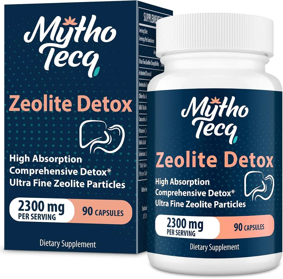MythoTecq Advanced Zeolite Detox Capsules 90 Count | Full Body Heavy Metal & Liver Cleanse - main product image
