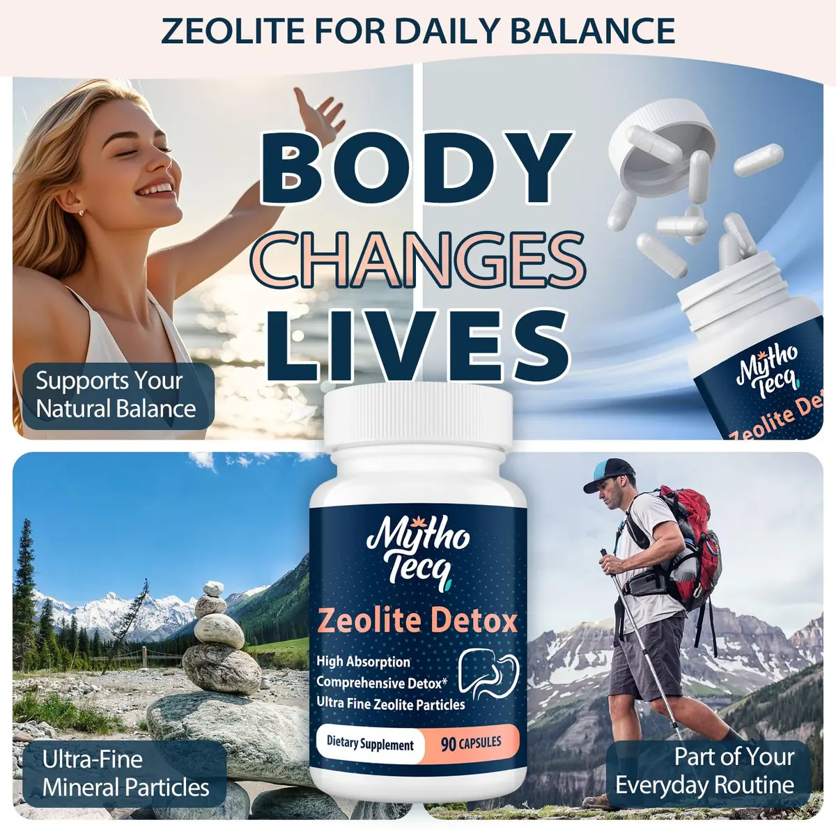 MythoTecq Advanced Zeolite Detox Capsules 90 Count | Full Body Heavy Metal & Liver Cleanse - view 6