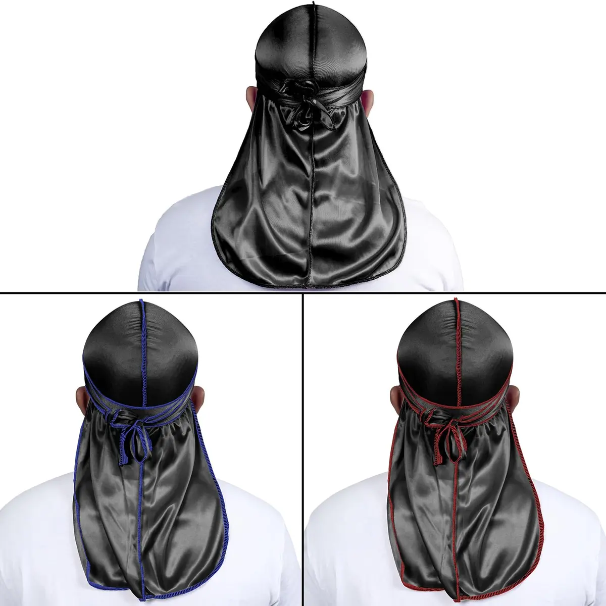 ForceWave Silky Durag and Wave Cap Set for Men & Women | 5-Piece Value Pack with Long Tails & Moisture-Tech Fabric - view 5