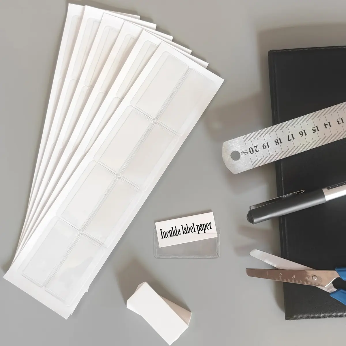 ELEMGULY Clear Adhesive Label Holders 2 x 1 Inch (200 Pack) | Self-Adhesive for Supermarkets & Shelving - view 7