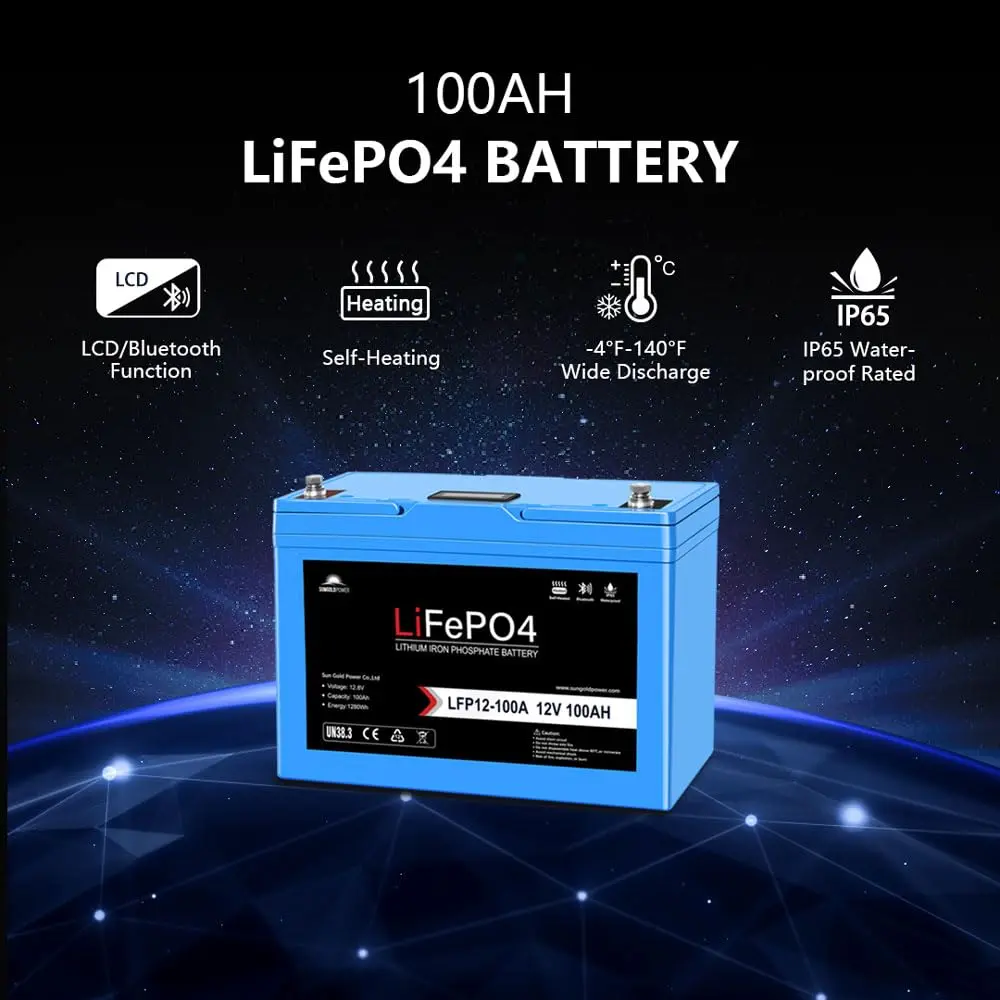 SGPWOSAY 3000W Pure Sine Wave Inverter Charger | 12V to 120V AC, Lithium Batteries, Solar Backup (3000W-2 100Ah Kit) - view 5