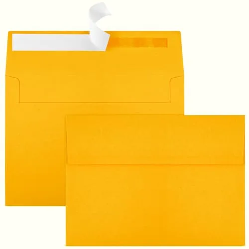 Joyberg Yellow 5x7 Envelopes (50 Pack) | Self Seal for Weddings, Photos, Greeting Cards, Mailing - main product image