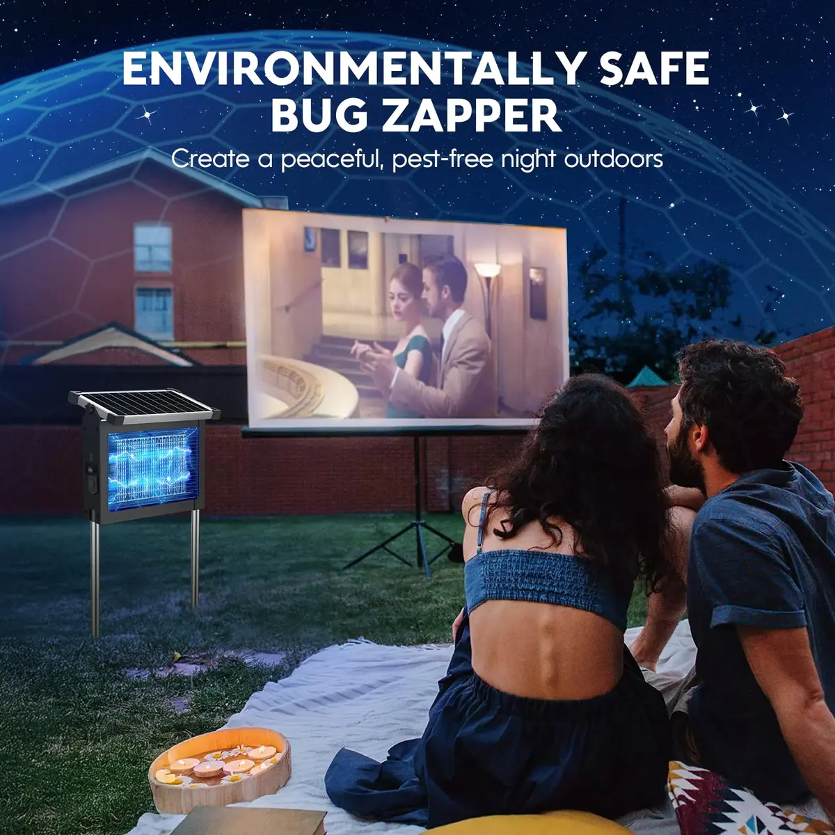PhatroyYee Solar Bug Zapper Outdoor 4500V 11.1 Inch Height | Effective Mosquito Control for Patios & Yards - view 6