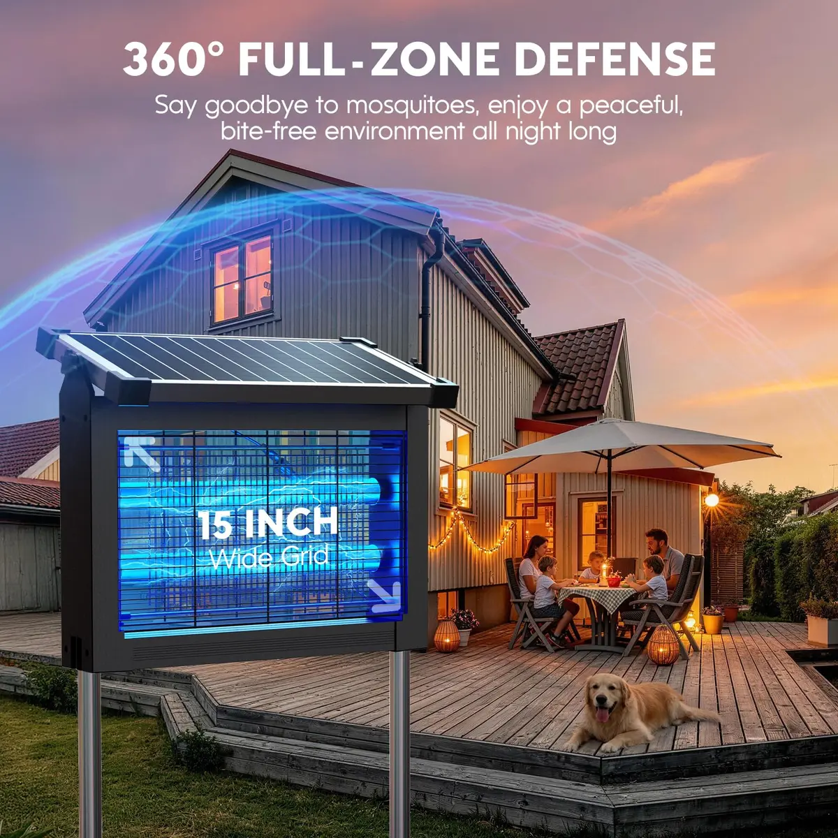 PhatroyYee Solar Bug Zapper Outdoor 4500V 11.1 Inch Height | Effective Mosquito Control for Patios & Yards - view 9