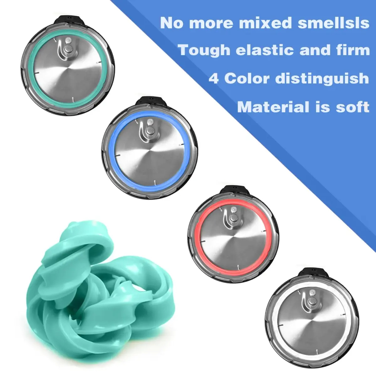 Fuator 8Qt Instant Pot Sealing Ring & Float Valve Caps 4-Pack | Food-Grade Silicone Gasket for 8 Quart Models - view 7