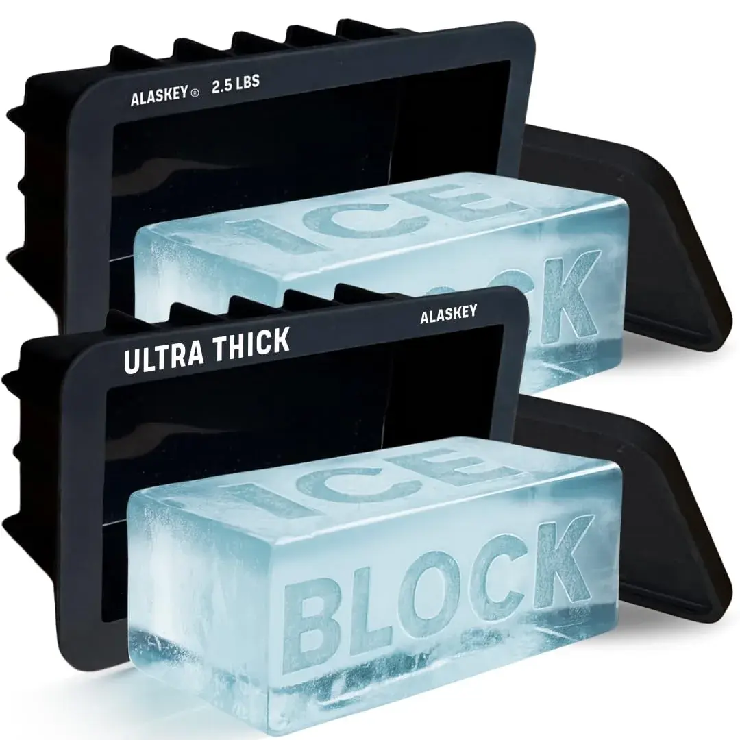 Alaskey 2.5 lbs Ice Block Mold With Lid (2-Pack) - Giant Ice Cubes - main product image