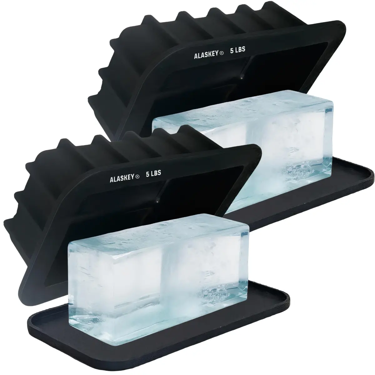 Alaskey 5 lbs Ice Block Mold With Lid (2-Pack) | Professional Silicone Mold for Giant Ice Cubes - main product image