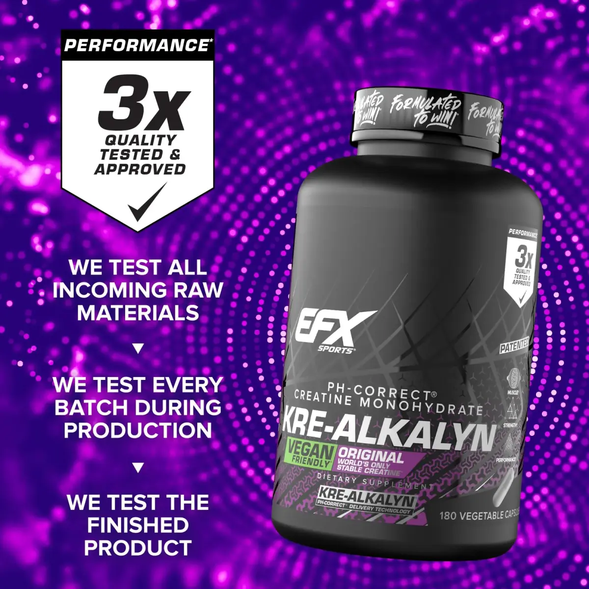 EFX Sports Kre-Alkalyn EFX pH-Correct Creatine Monohydrate Veggie Capsules 360 Count (Pack of 2) | Vegan Friendly Strength & Muscle Growth - view 7