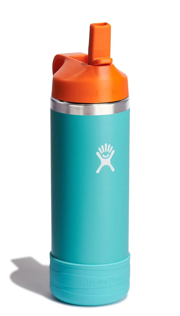 Hydro Flask Kids Water Bottle with Straw Cap - 18 Oz (532ml) Seaspray Blue | Insulated Stainless Steel for 24 Hrs Cold - view 2