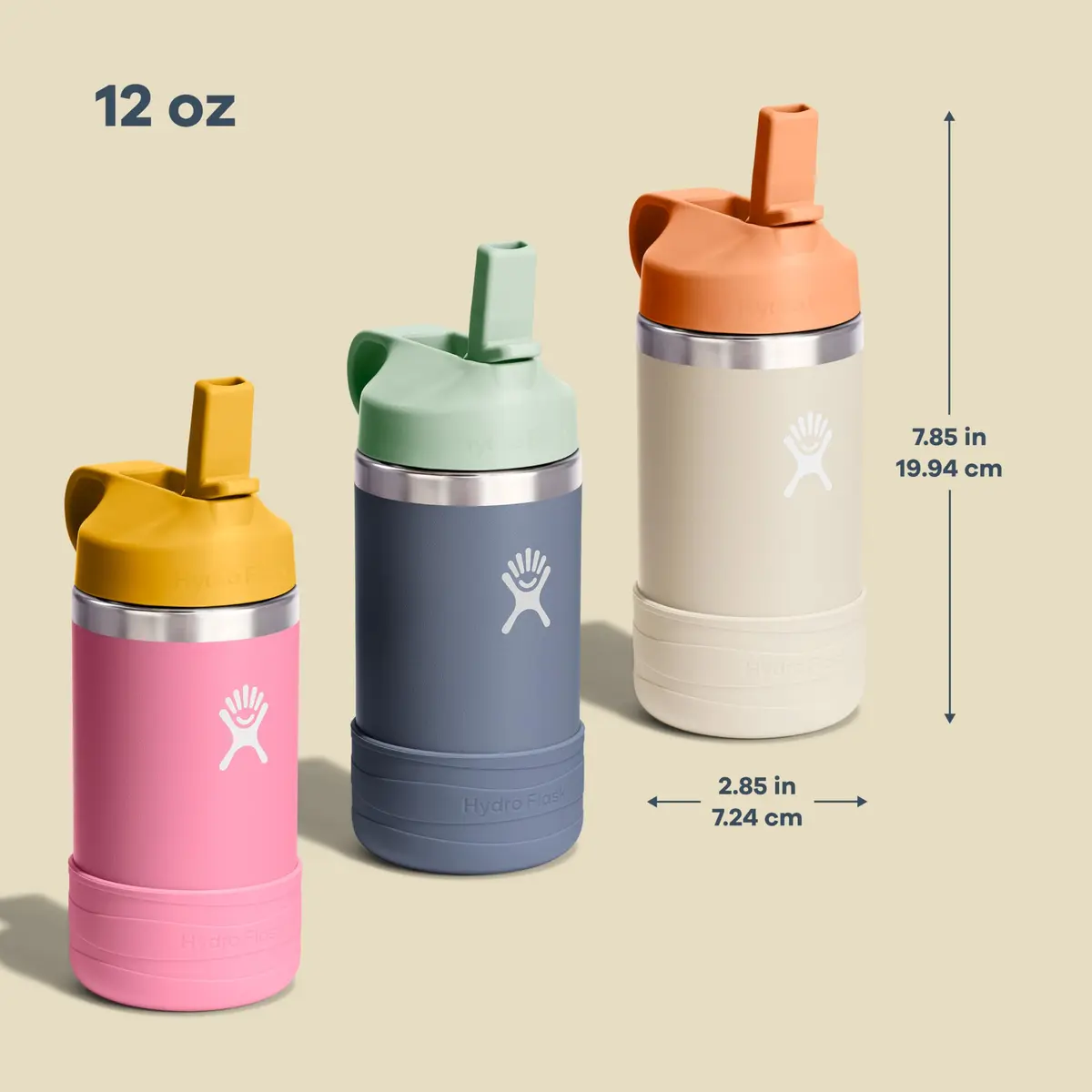Hydro Flask Kids Water Bottle with Straw Cap - Stainless Steel Insulated - 355ml (12 Oz) - Anemone Purple | Keeps Drinks Cold 24 Hours - view 3
