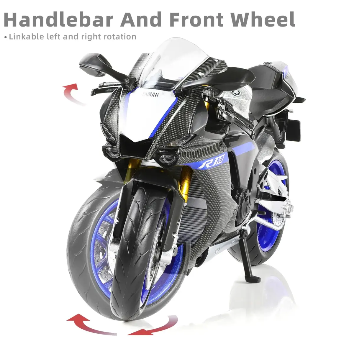 Risopen Yamaha YZF-R1 1000R Die-cast Motorcycle 1:12 Scale 16.9cm (6.7in) | Authentic USA Import - view 4