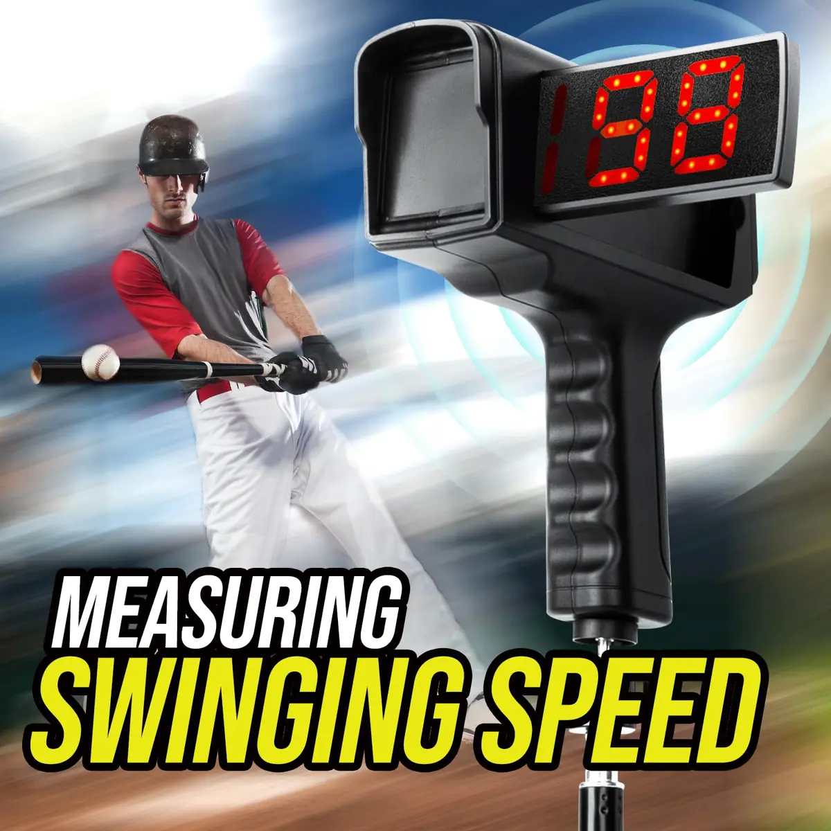 PLAYAPUT Baseball Radar Gun with Tripod, LED+LCD Dual Displays, 3-150 MPH Speed Measurement | Accurate Baseball & Softball Training Aid - view 6