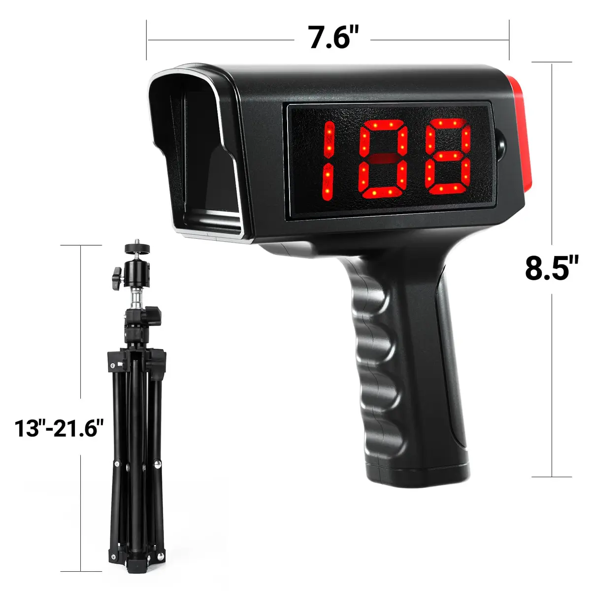 PLAYAPUT Baseball Radar Gun with Tripod, LED+LCD Dual Displays, 3-150 MPH Speed Measurement | Accurate Baseball & Softball Training Aid - view 2