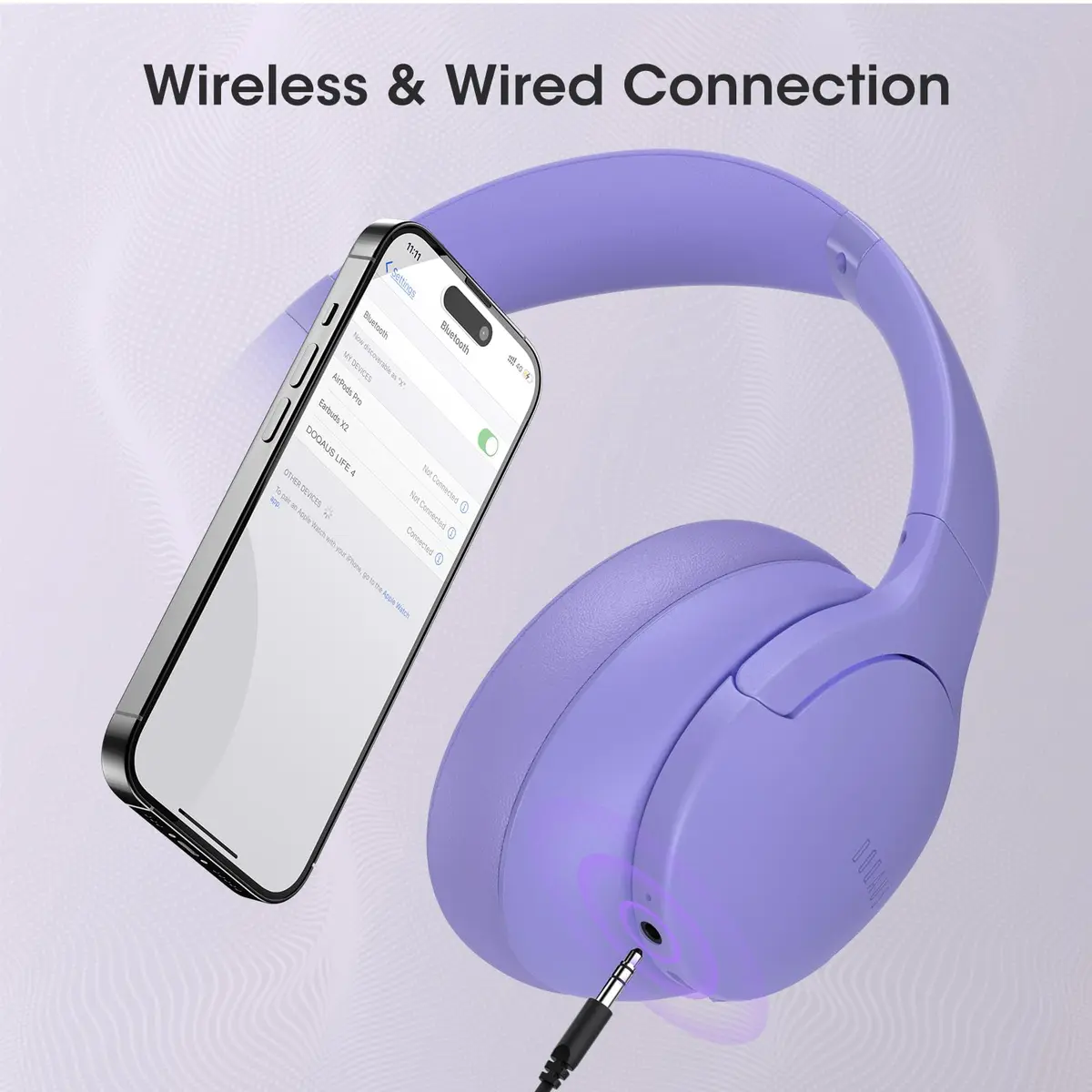 DOQAUS Over Ear Bluetooth Headphones 90H Playtime | Professional EQ & Crystal Call Quality - view 7