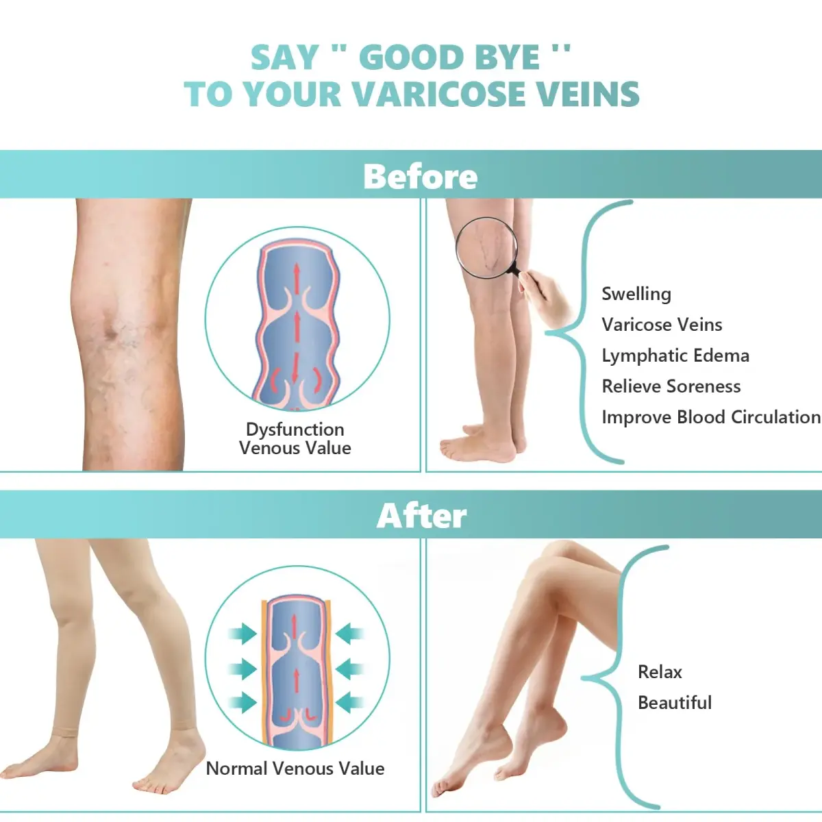 Laubawck Medical Compression Pantyhose for Women, 20-30 mmHg Graduated Support Tights | FDA Approved OTC Device - view 4