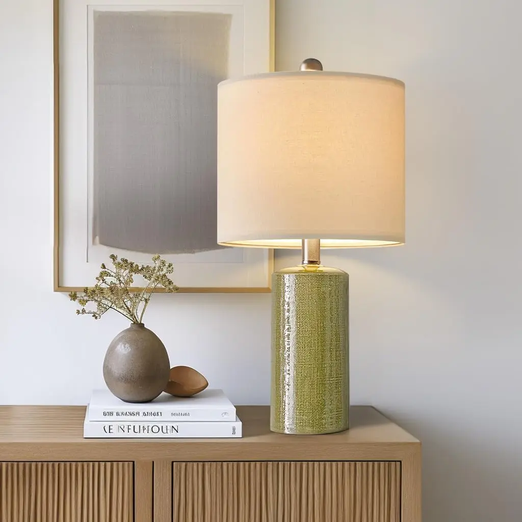 G-SAFAVA 20.25" Small Single Table Lamp for Bedroom Modern Ceramic Nightstand Lamp - view 7