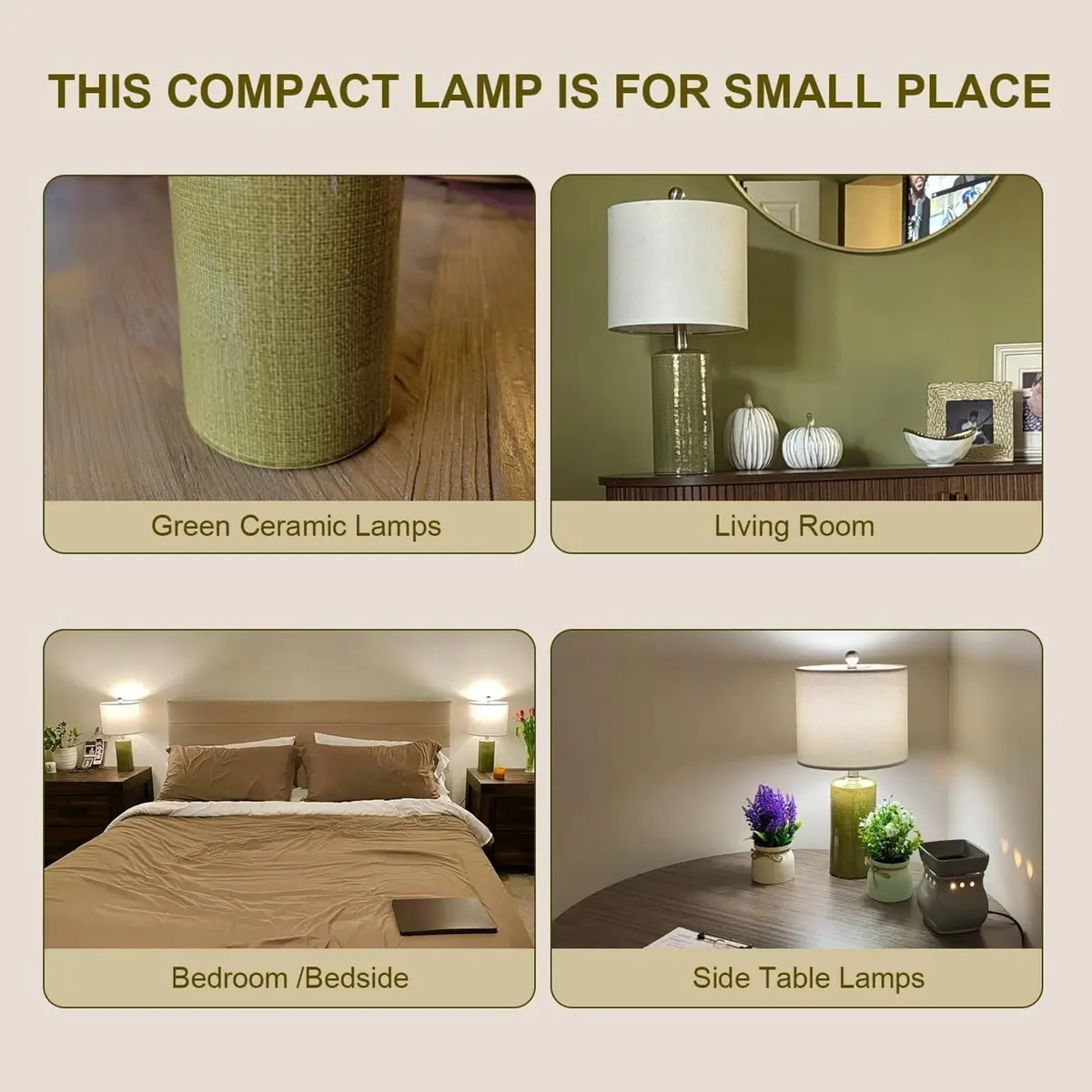 G-SAFAVA 20.25" Small Single Table Lamp for Bedroom Modern Ceramic Nightstand Lamp - view 2