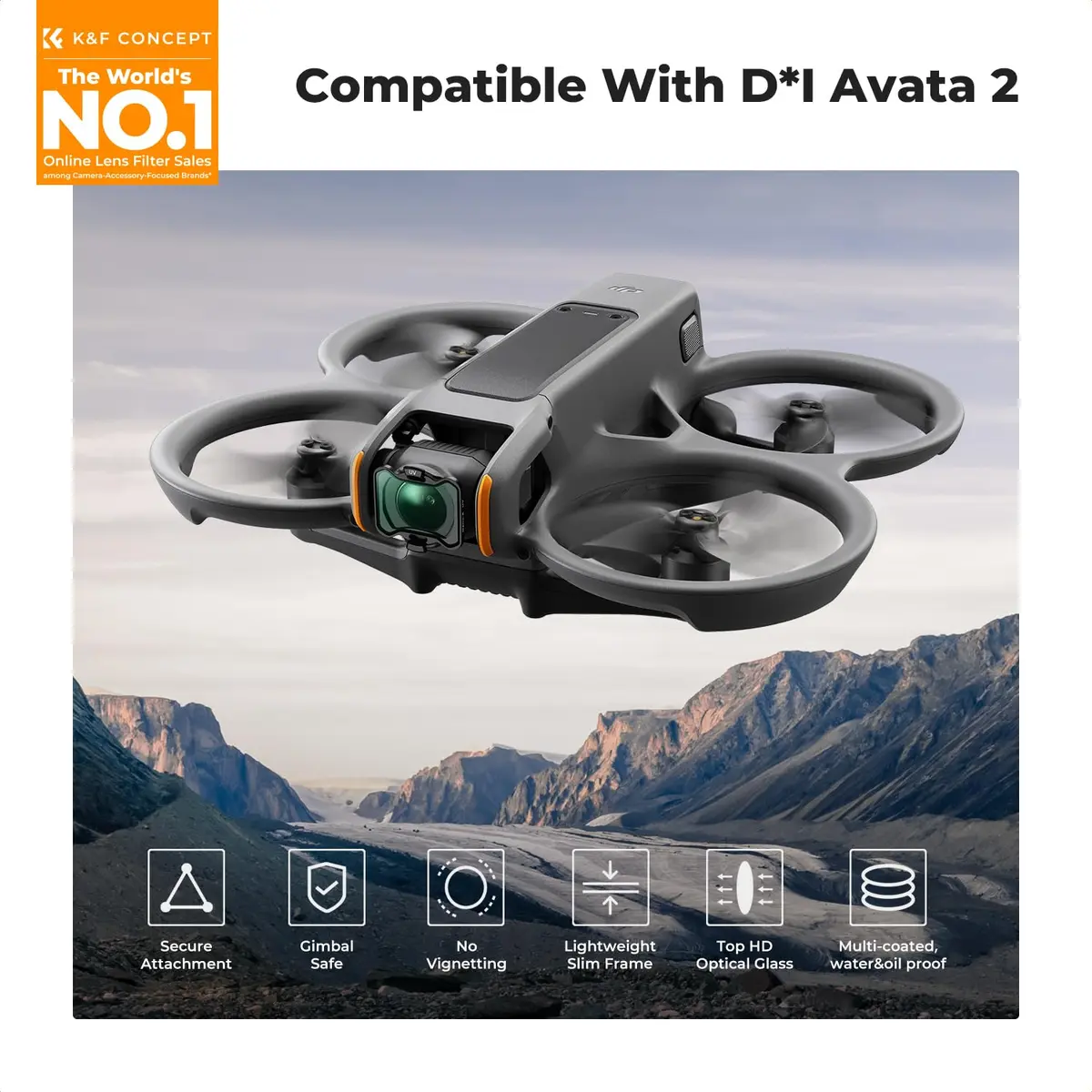 K&F CONCEPT UV PL ND Filters Kit (6 Pack) Compatible with DJI Avata 2 | Light-Weight, Multi-Coated Optical Glass - view 2