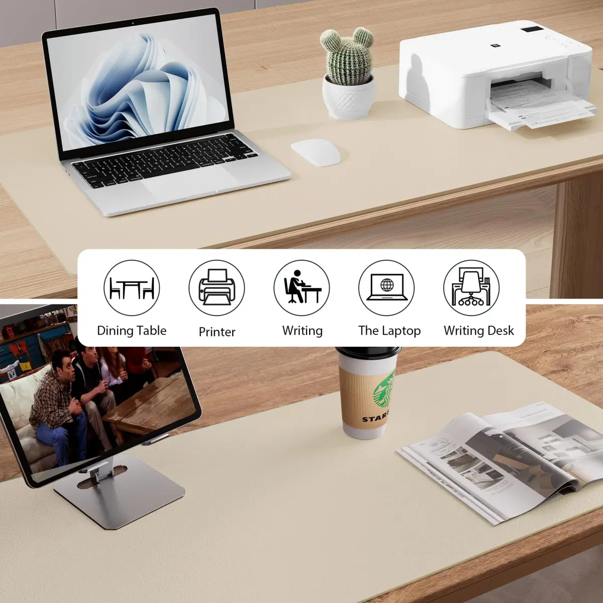 Aothia PU Leather Desk Pad 36" x 17" | USA-Sourced, Waterproof, Non-Slip - view 5