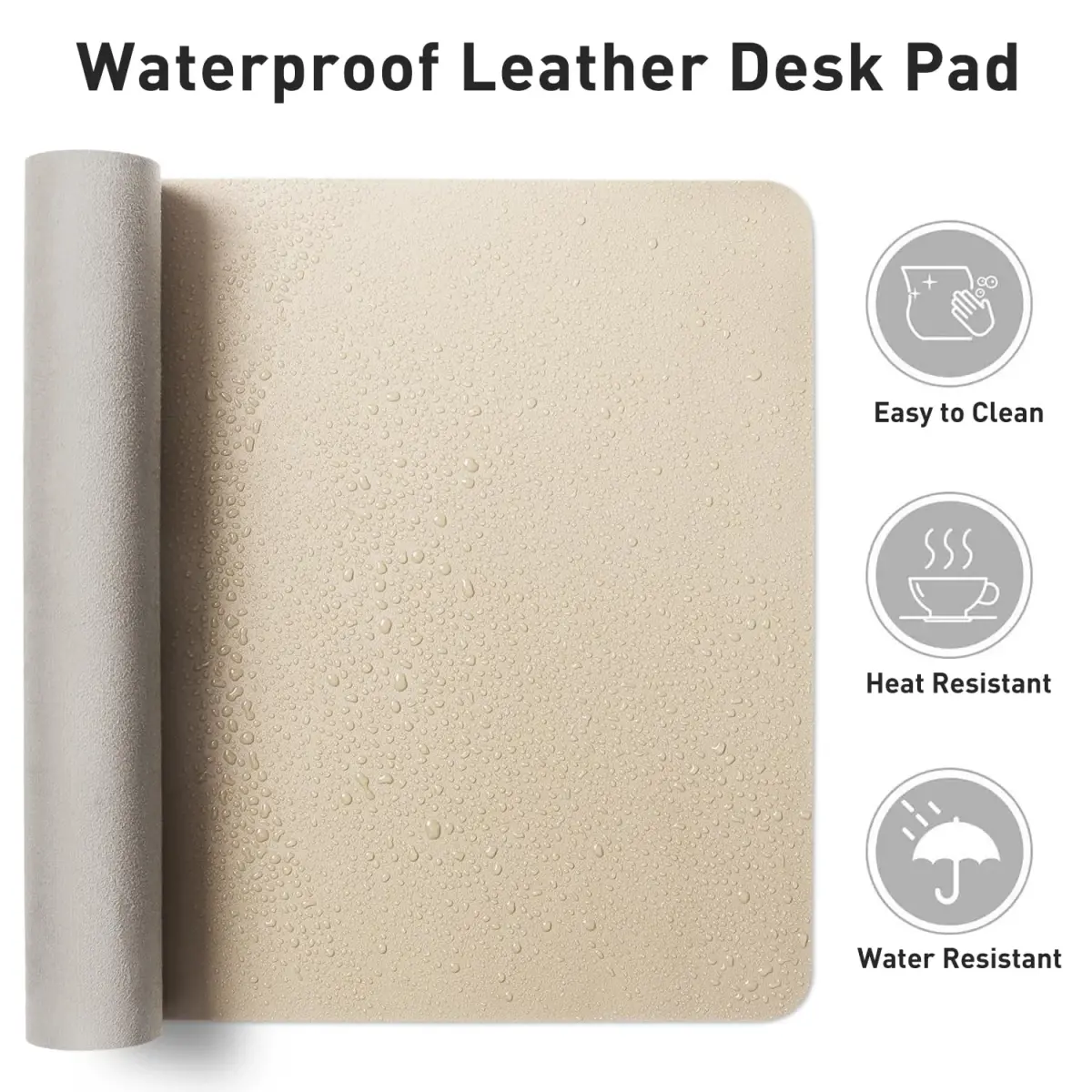 Aothia PU Leather Desk Pad 36" x 17" | USA-Sourced, Waterproof, Non-Slip - view 6