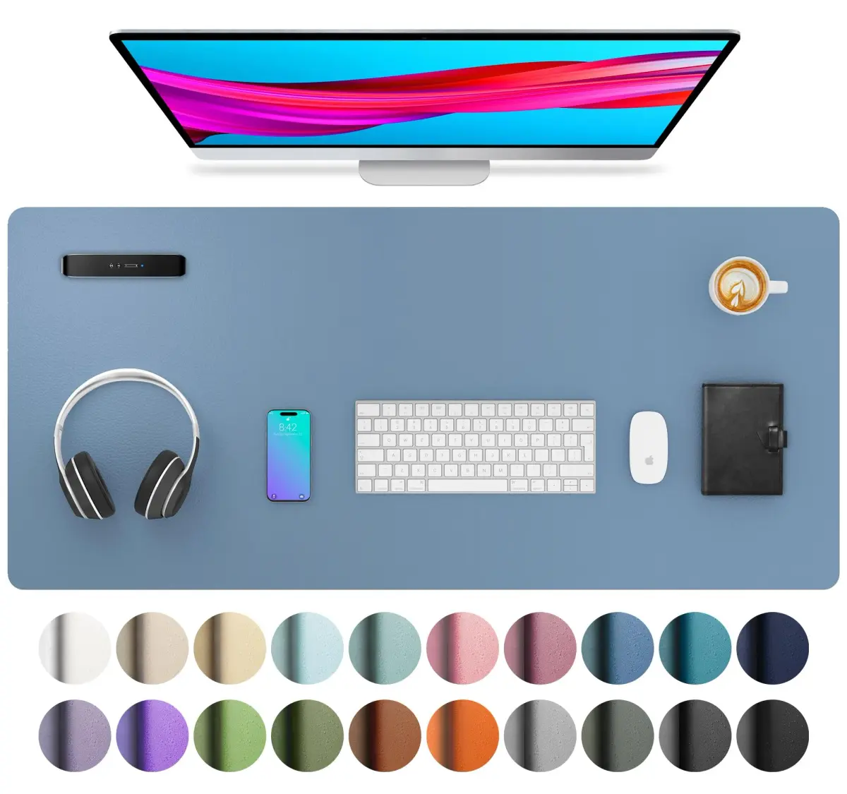 Aothia PU Leather Desk Pad Protector 91cm x 43cm (36" x 17") | Smooth Writing Surface - main product image