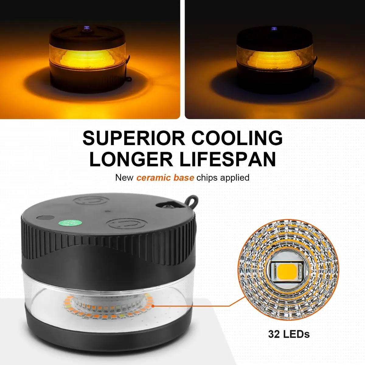 NeaLia Magnetic Wireless Beacon Light Amber | USB-C Strobe Light for Emergency & Warning - view 4