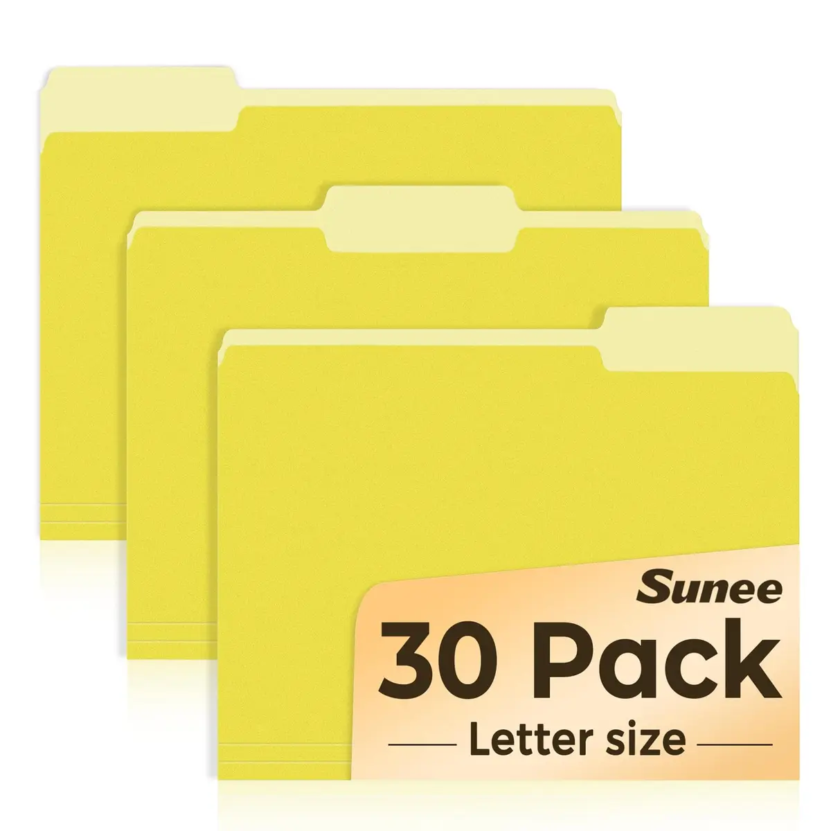 SUNEE Colored File Folders, 30 Pack Manilla Folders 8.5 x 11 Inches, Yellow | Value Pack for Office, School, Home Organization - main product image