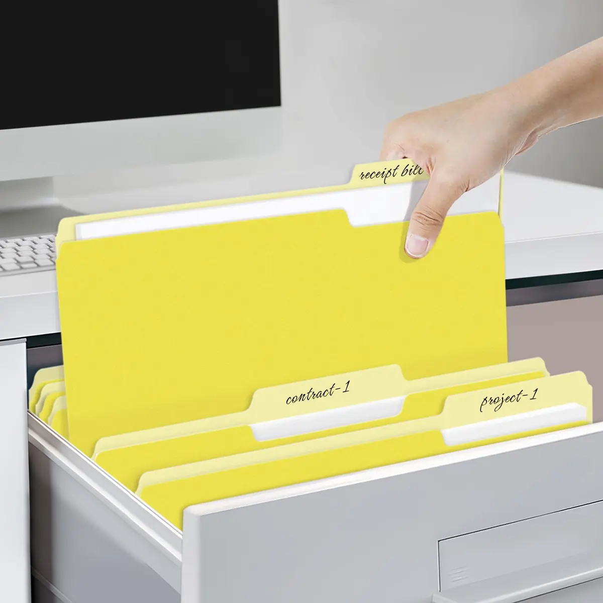 SUNEE Colored File Folders, 30 Pack Manilla Folders 8.5 x 11 Inches, Yellow | Value Pack for Office, School, Home Organization - view 6