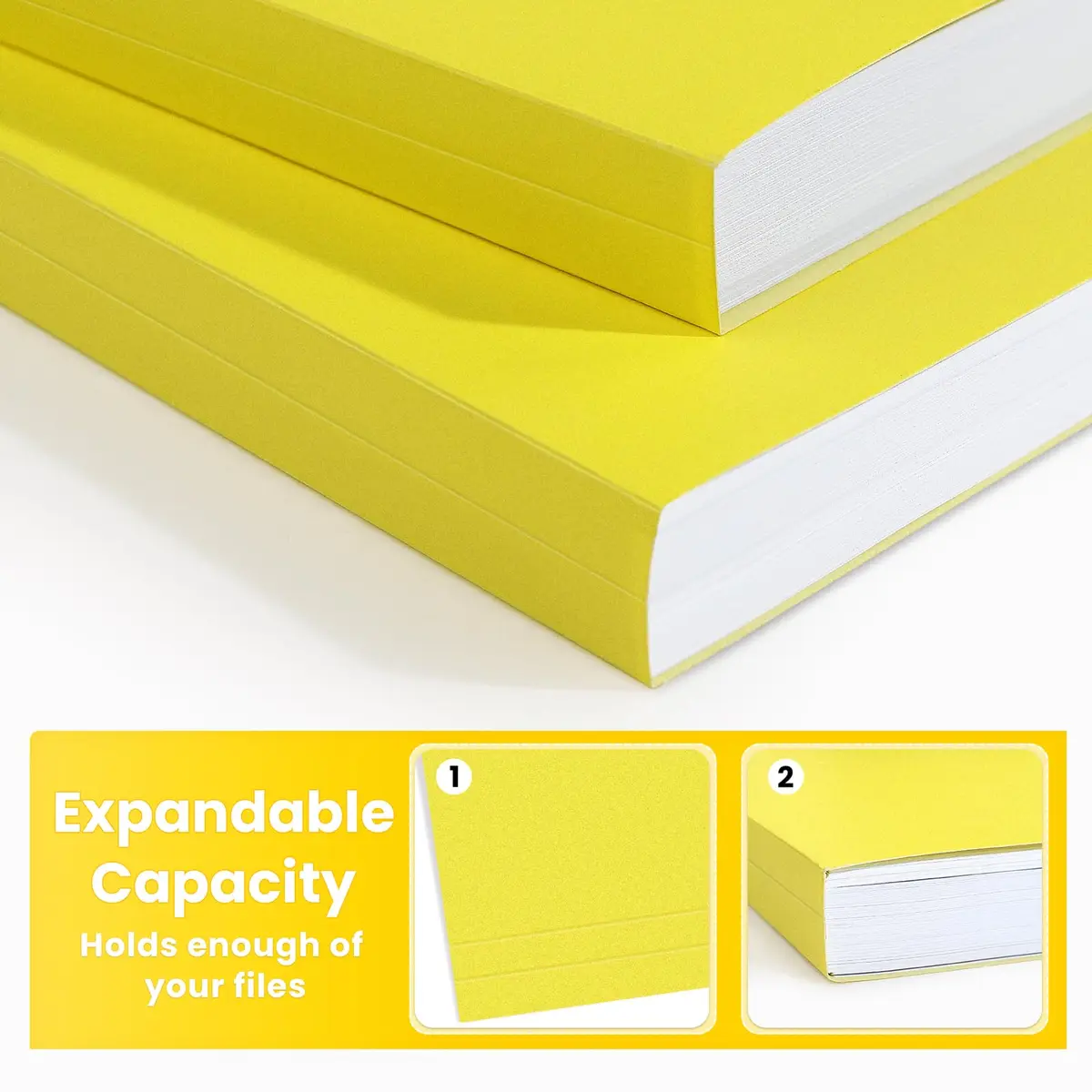 SUNEE Colored File Folders, 30 Pack Manilla Folders 8.5 x 11 Inches, Yellow | Value Pack for Office, School, Home Organization - view 4