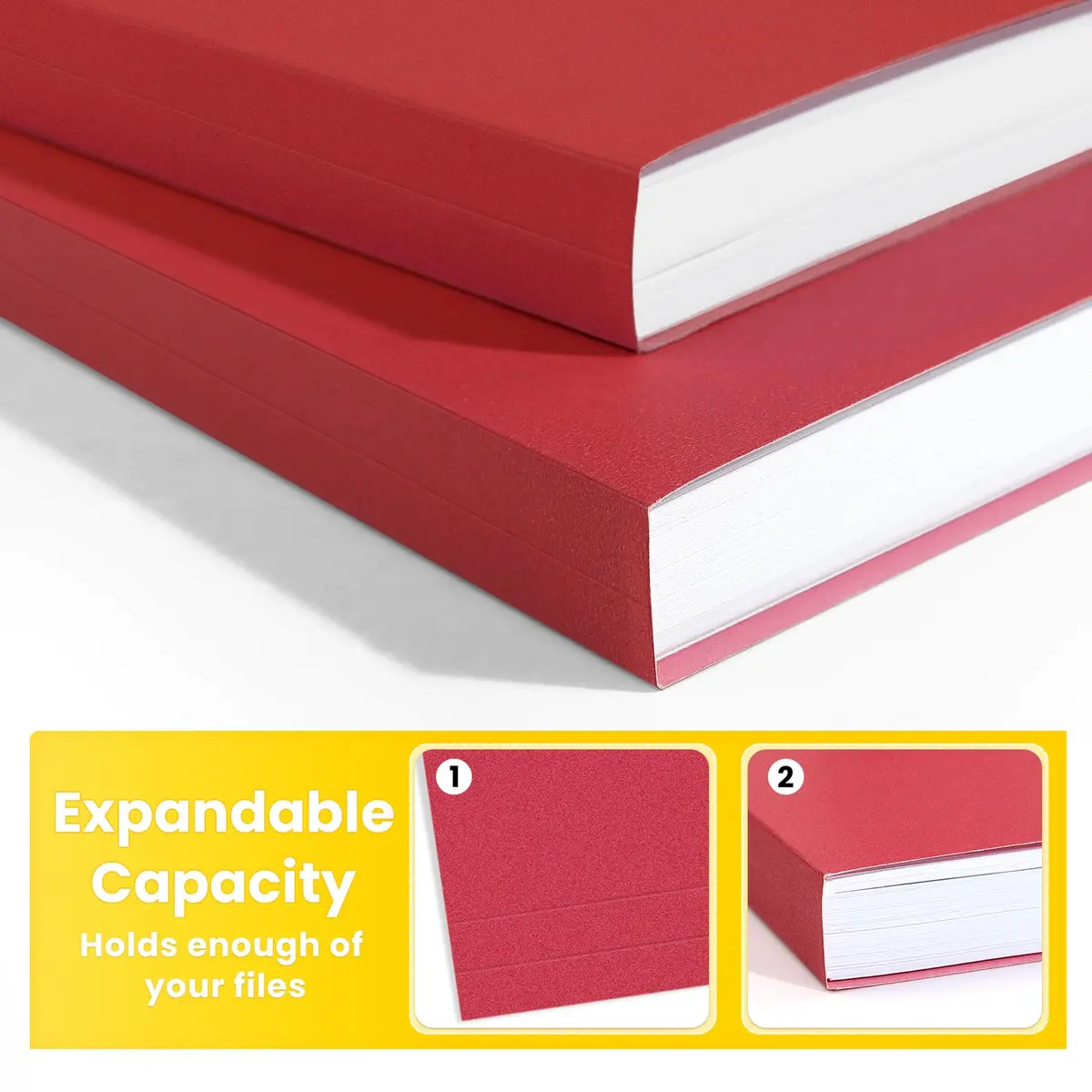 SUNEE Red 30 Pack File Folders 8.5 x 11 | Value Pack for Office, School, Home Organization - view 4