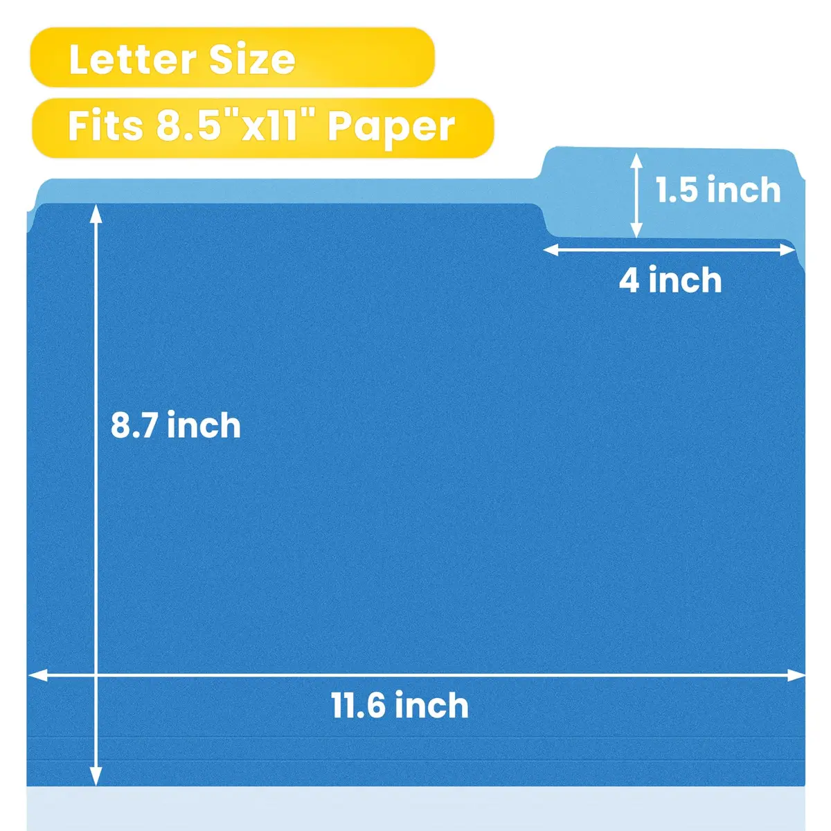 SUNEE Blue 30 Pack File Folders 8.5 x 11 inches | Premium Paper Quality for Office & School - view 2