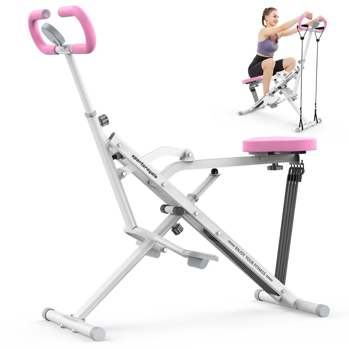 Sportsroyals DQ1 Deep Squat Machine 37"D x 17.7"W x 42.1"H | Adjustable Resistance & Foldable Design - view 8
