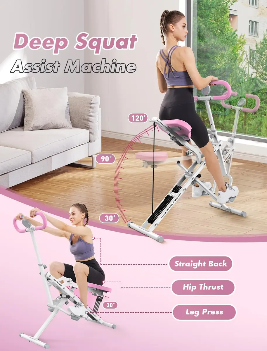Sportsroyals DQ1 Deep Squat Machine 37"D x 17.7"W x 42.1"H | Adjustable Resistance & Foldable Design - view 2