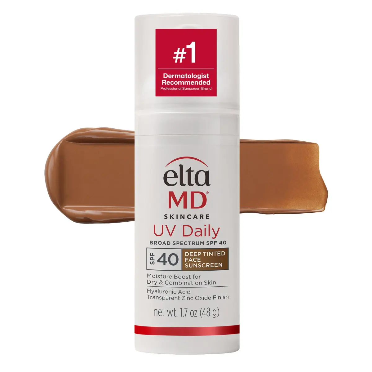 EltaMD UV Daily Deep Tinted Face Sunscreen Moisturizer SPF 40, 49ml (1.7 Fl Oz) | Broad Spectrum UVA/UVB Protection - main product image