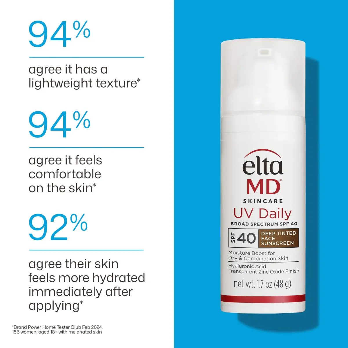 EltaMD UV Daily Deep Tinted Face Sunscreen Moisturizer SPF 40, 49ml (1.7 Fl Oz) | Broad Spectrum UVA/UVB Protection - view 8
