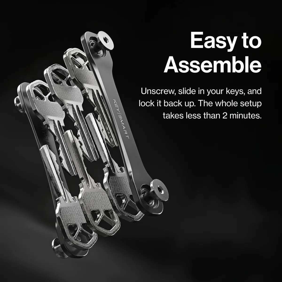 KEY SMART KeySmart Flex - Key Holder for Keychain, Compact Key Organizer, Black 2-Pack, 8 Keys - view 5