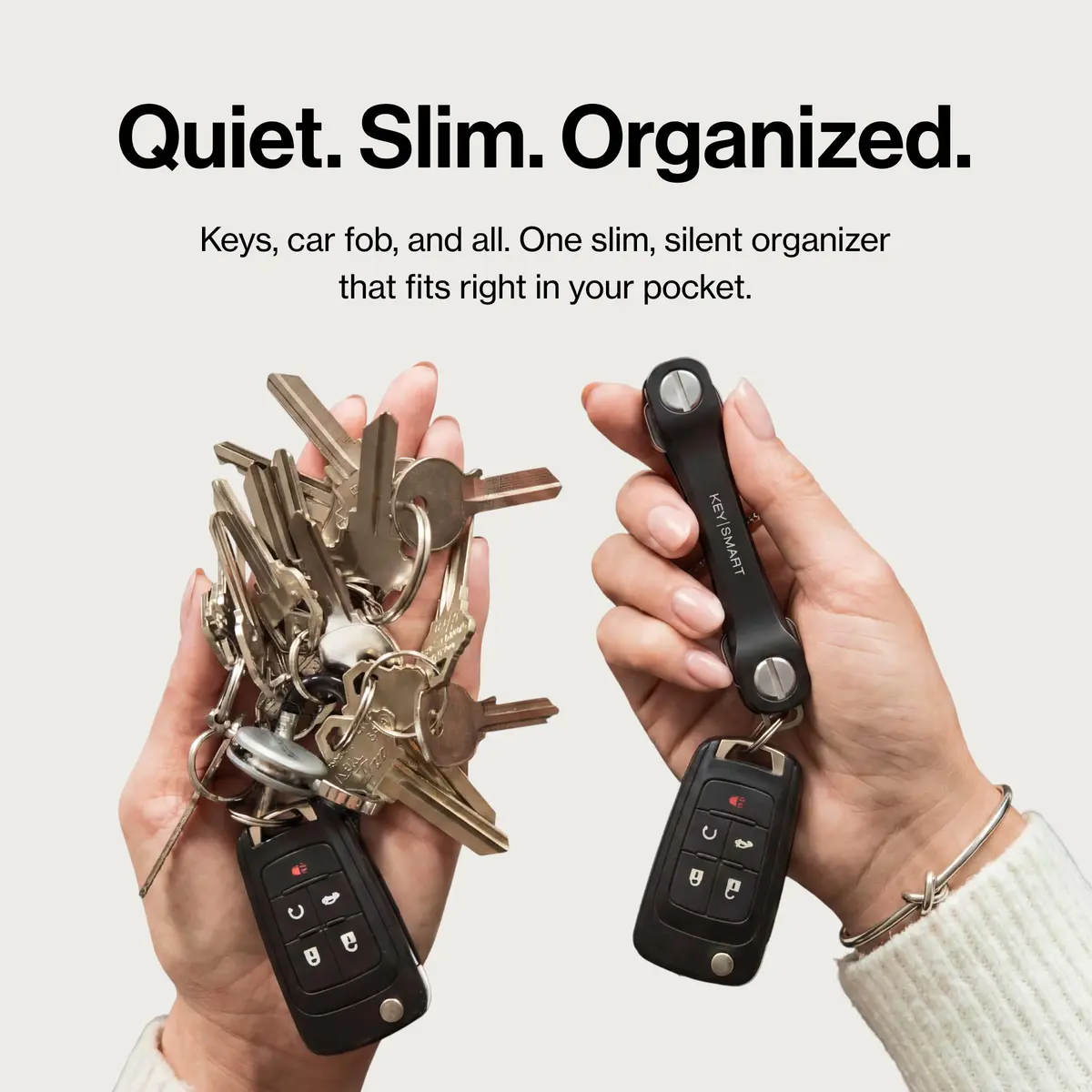 KEY SMART KeySmart Flex - Key Holder for Keychain, Compact Key Organizer, Black 2-Pack, 8 Keys - view 6