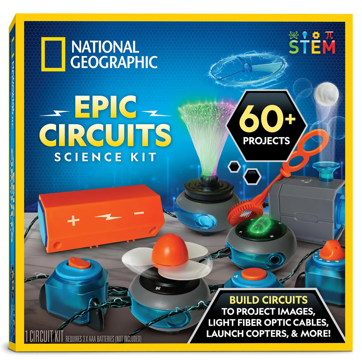 Blue Marble National Geographic Circuit Kit for Kids with 60 Projects | STEM Electronics Kit for Ages 8-12 - main product image