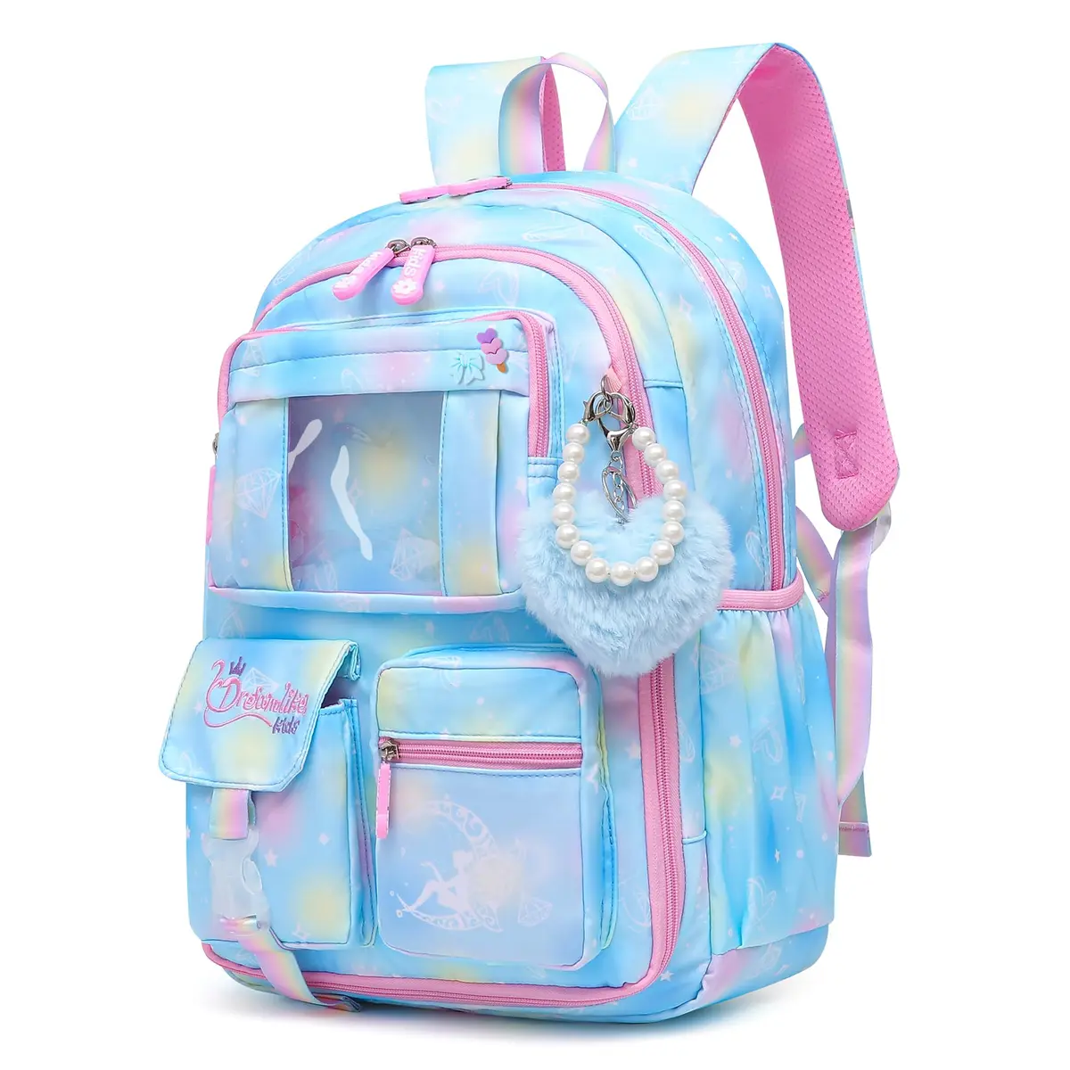 Alrisg Girls Backpack 18.1 x 11.8 x 7.5 inches (46 x 30 x 19 cm) | Cute Pastel School Bookbag for Kids - main product image