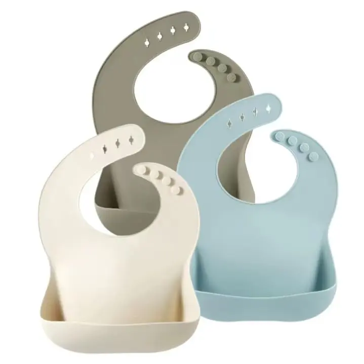 PandaEar Silicone Baby Bibs 3-Pack (10-72 Months) | Waterproof, Soft, Adjustable Neck - view 5