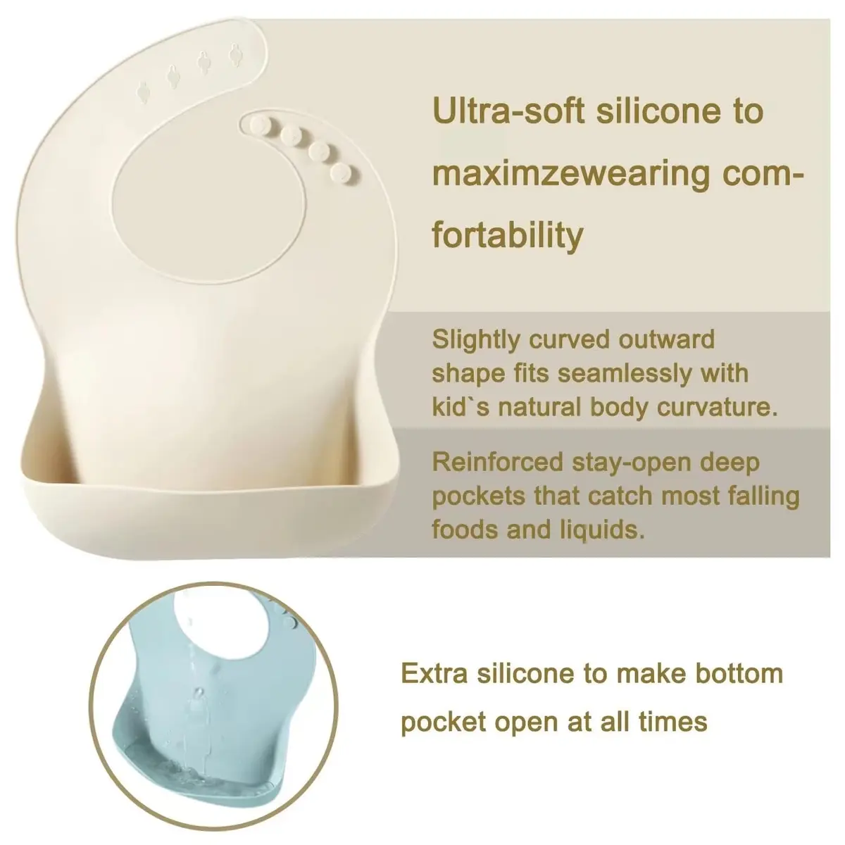 PandaEar Silicone Baby Bibs 3-Pack (10-72 Months) | Waterproof, Soft, Adjustable Neck - view 9