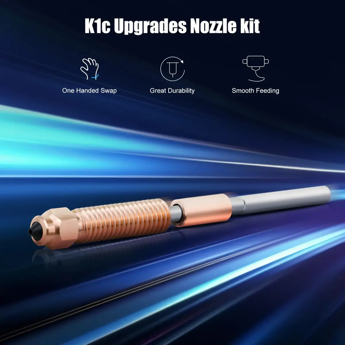 Xirbbo K1c Nozzles 3-Pack (0.4mm, 0.6mm, 0.8mm) | High Flow Hardened Steel for K1/K1 Max Ender 3 V3 KE - view 2