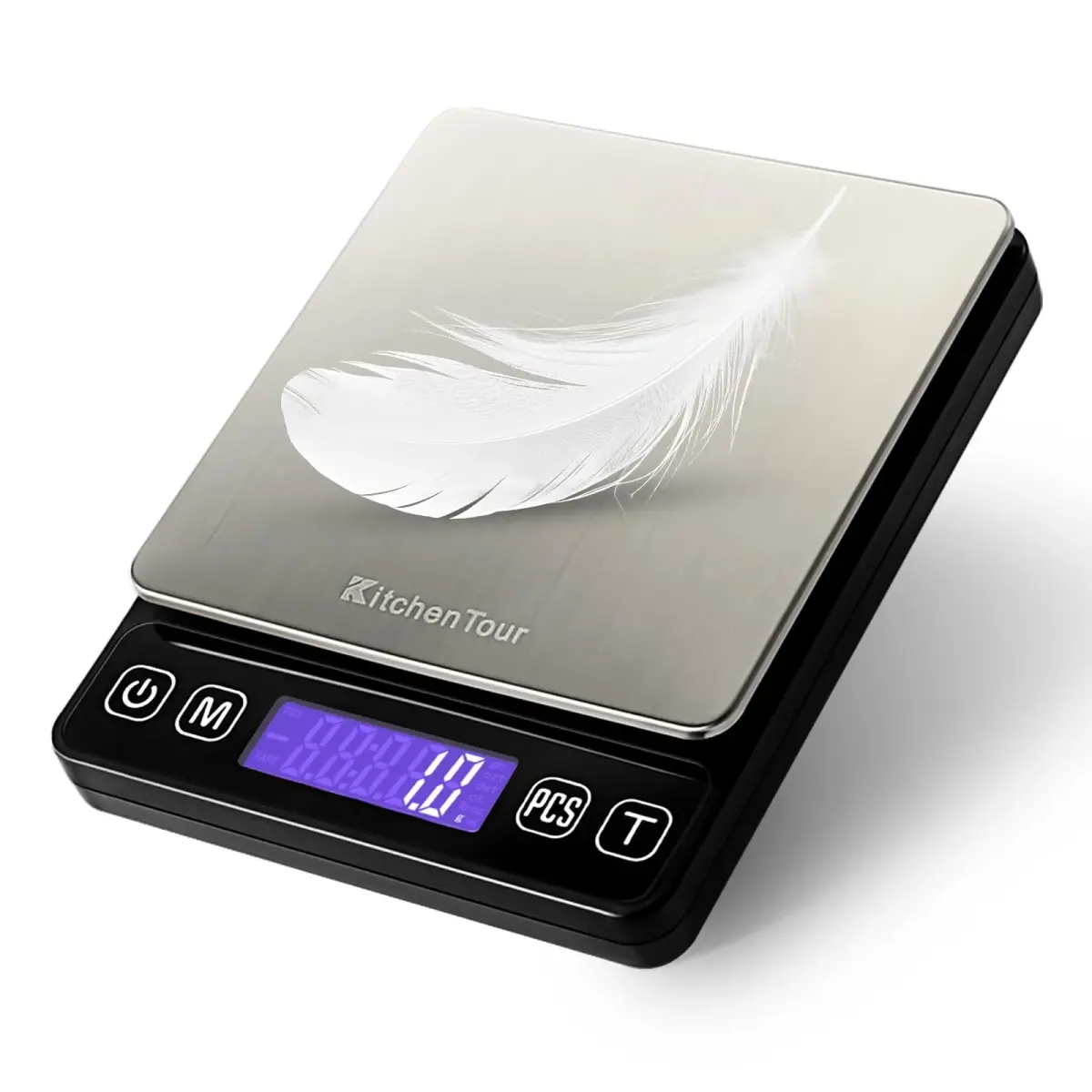 K KitchenTour Digital Kitchen Scale 3000g/0.1g Precision | Tare Function, 9 Units, Backlit LCD - main product image