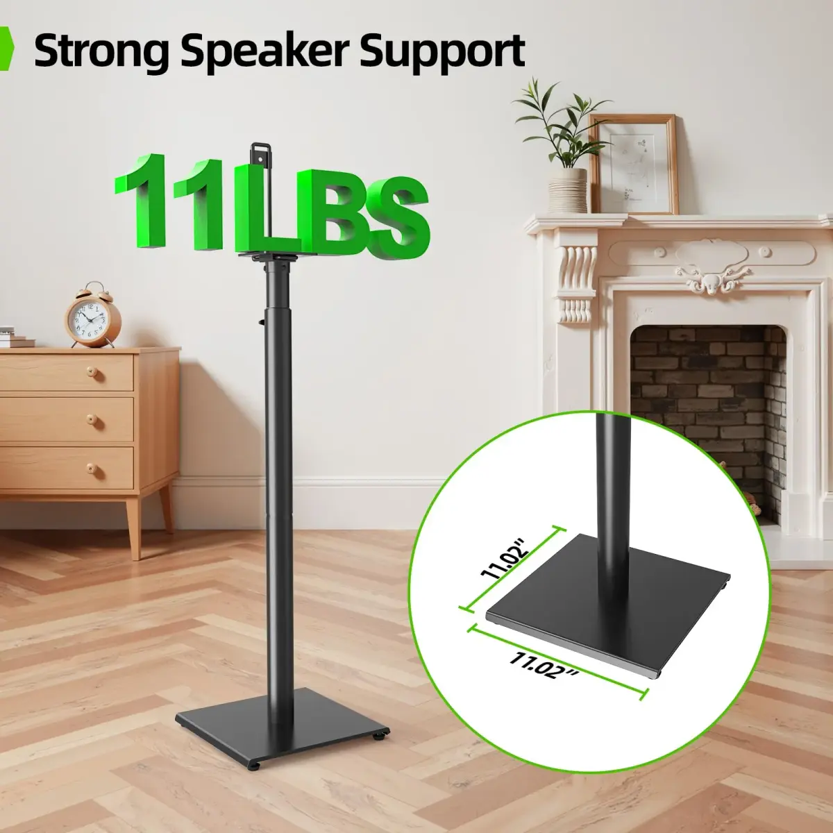 USX MOUNT Adjustable Speaker Stands Pair, 32-42 inch Height, 5kg (11 lbs) Load Capacity | Floor Satellite Speaker Stands for Home Theater - view 5